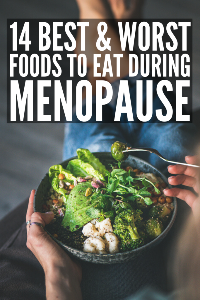 Weight Loss After Menopause | The hormone imbalance that occurs during the transition to menopause can lead to many uncomfortable symptoms, and is often to blame for a slower metabolism, insulin sensitivity, and weight gain. If you want to know how to lose weight during perimenopause and menopause, exercise alone won\'t help. We\'re sharing a list of the foods you should eat and avoid for weight loss - and to help manage the symptoms of menopause - for a healthier, happier you!