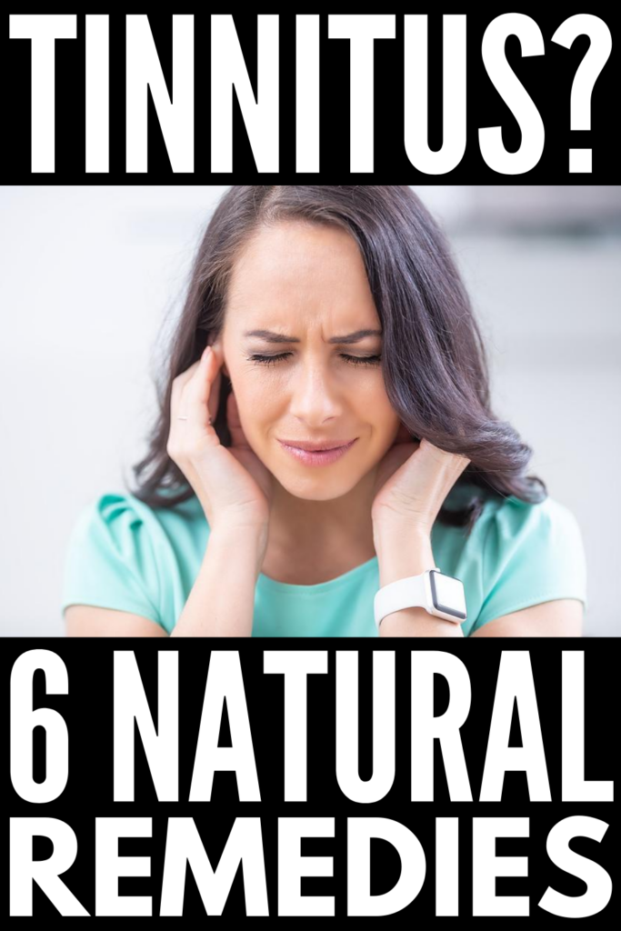 6 Natural Tinnitus Remedies | If you're looking for natural treatments for the ringing, buzzing, roaring, clicking, hissing, and humming sounds that tinnitus causes in the ears, this post is for you! We're sharing the symptoms and causes of tinnitus, as well as simple tips, products, and natural remedies (including acupuncture and yoga!) for fast relief. While these may not cure your tinnitus, some will help prevent symptoms of tinnitus while also decreasing the severity of your symptoms.