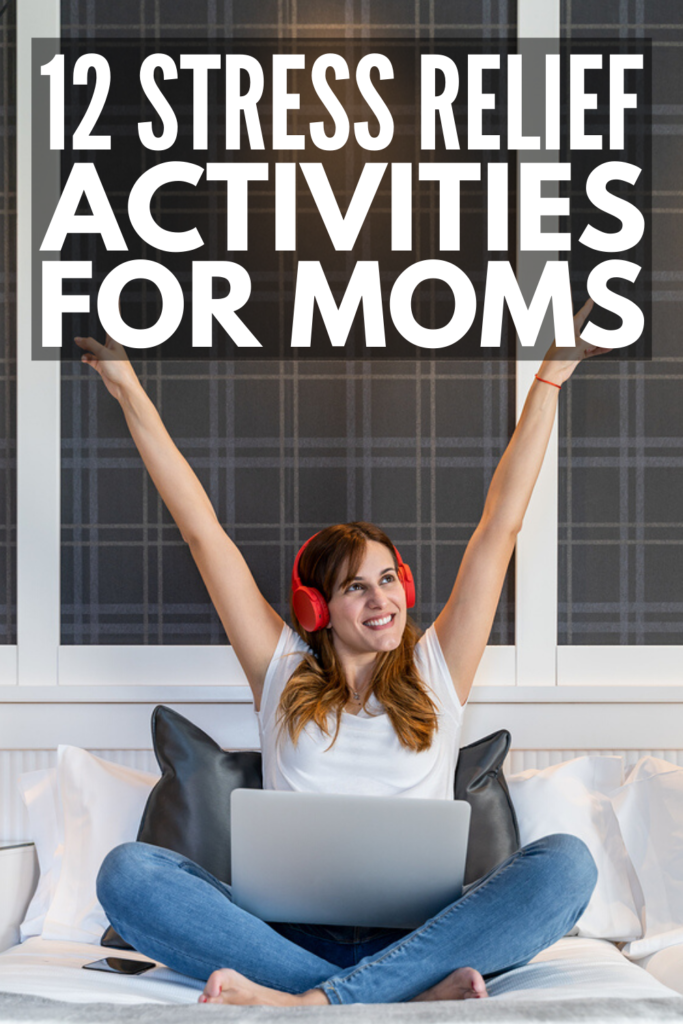 12 Stress Relief Activities for Moms Who Feel Overwhelmed | If you\'re looking for quick and simple calming activities to help you destress, we\'re sharing 12 fun and creative ways to relax. This list includes things you can do on your own, as well as fun ideas you can do with your kids to help you reset when emotions are high. These also double as anger management activities for women!